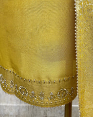 Tissue Unstitched Suit Set With Tissue Dupatta