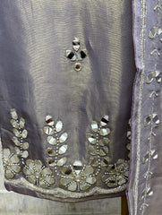 Tissue Unstitched Suit Set With Tissue Dupatta