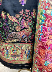 Silk Unstitched Suit Set Featuring Silk Dupatta