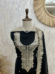 Organza Unstitched Suit Set Featuring Organza Dupatta