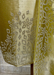 Glass Organza Unstitched Suit Set Featuring Glass Organza Dupatta