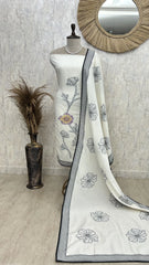 Pearl Work Cotton Unstitched Suit Set