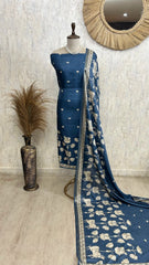 Tussar Silk Unstitched Suit Set