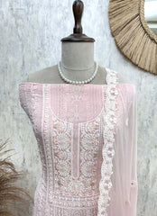 Lucknowi Georgette Unstitched Suit Set