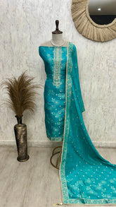 Cosmo Tissue Unstitched Suit Set Featuring Cosmo Tissue Dupatta