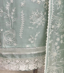 Thread Work Linen Unstitched Suit Set