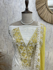Thread Embroidery Cotton Untitched Suit Set