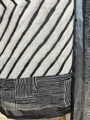 Printed Jamdani Linen Unstitched Suit Set