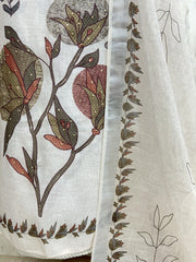 Printed Jamdani Linen Unstitched Suit Set