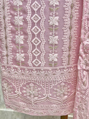 Lucknowi Georgette Unstitched Suit Set