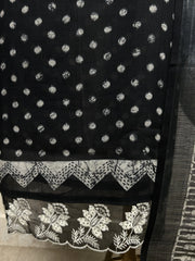 Thread Embroidered Jamdani Linen Unstitched Suit Set