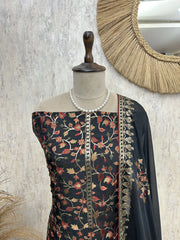 Opada silk embroidered unstitched suit