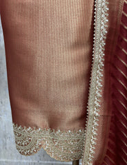 Tissue Unstitched Suit with Potli