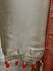 Royal Tissue Unstitched suit with Contrast dupatta