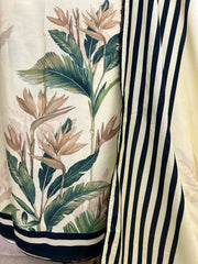 Printed Muslin Unstitched Suit Set With Necktie Design