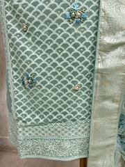 Blush Lucknawi Grace Unstiched Suit