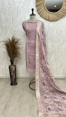 Blush Lucknawi Grace Unstiched Suit