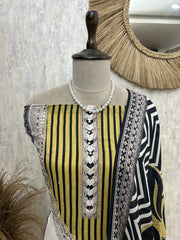 Striped Elegance Unstiched Suit