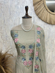 Pastel Bloom Elegance Unstiched Suit