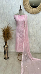 Lucknowi Georgette Unstitched Suit Set