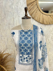 Serene Ethnic Blues Unstiched Suit