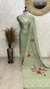 Teal Heirloom Elegance Unstiched Suit