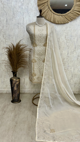 Elegant Pearl Beige Suit Unstiched Suit