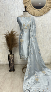 Pearl Blush Party Wear Unstiched Suit