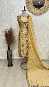 Ethereal Floral Grace Unstiched Suit