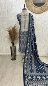 Timeless Chikan Beauty Unstiched Suit