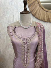 Tissue Unstitched Suit Set Featuring Tissue Dupatta