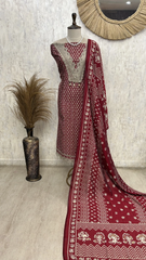 Nazakat in Indigo Unstitched Suit