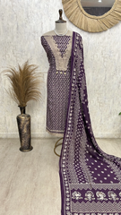 Nazakat in Indigo Unstitched Suit