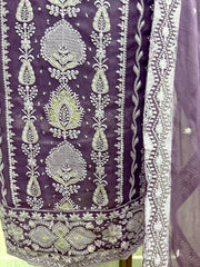 Lucknowi Style Georgette Unstitched Suit Set