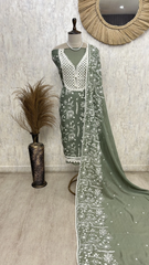 Midnight Lace Charm Unstitched Suit