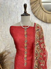 Earthy Festive Grace Unstitched Suit