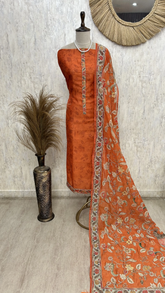 Earthy Festive Grace Unstitched Suit