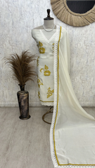 Elegant Lace Bloom Unstitched Suit