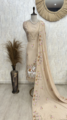 Elegant Floral Drape Unstitched Suit