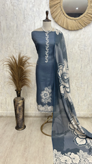 Rosewood Bloom Ensemble Unstitched Suit