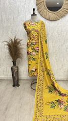 Pastel Blossom Charm Unstitched Suit