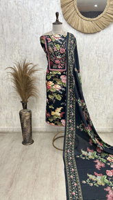 Pastel Blossom Charm Unstitched Suit