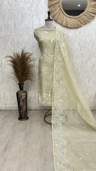 Mint Embroidered Charm Unstitched Suit