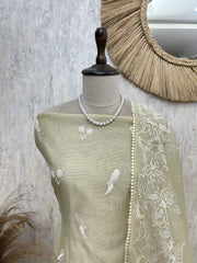 Mint Embroidered Charm Unstitched Suit