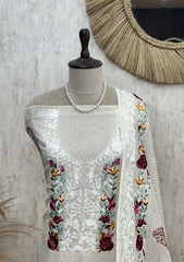 Blooming Ivory Set Unstitched Suit