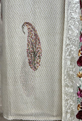 Blooming Ivory Set Unstitched Suit