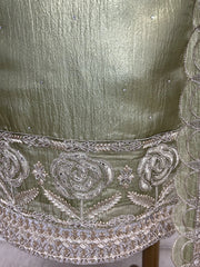 Crust Tissue Organza Unstitched Suit Set