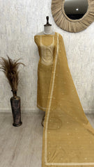 Linen Tissue Unstitched Suit Set With Linen Tissue Dupatta