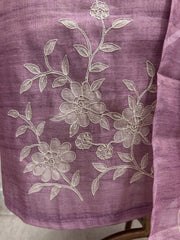 Unstitched Tissue Linen Suit Set Featuring Linen Dupatta