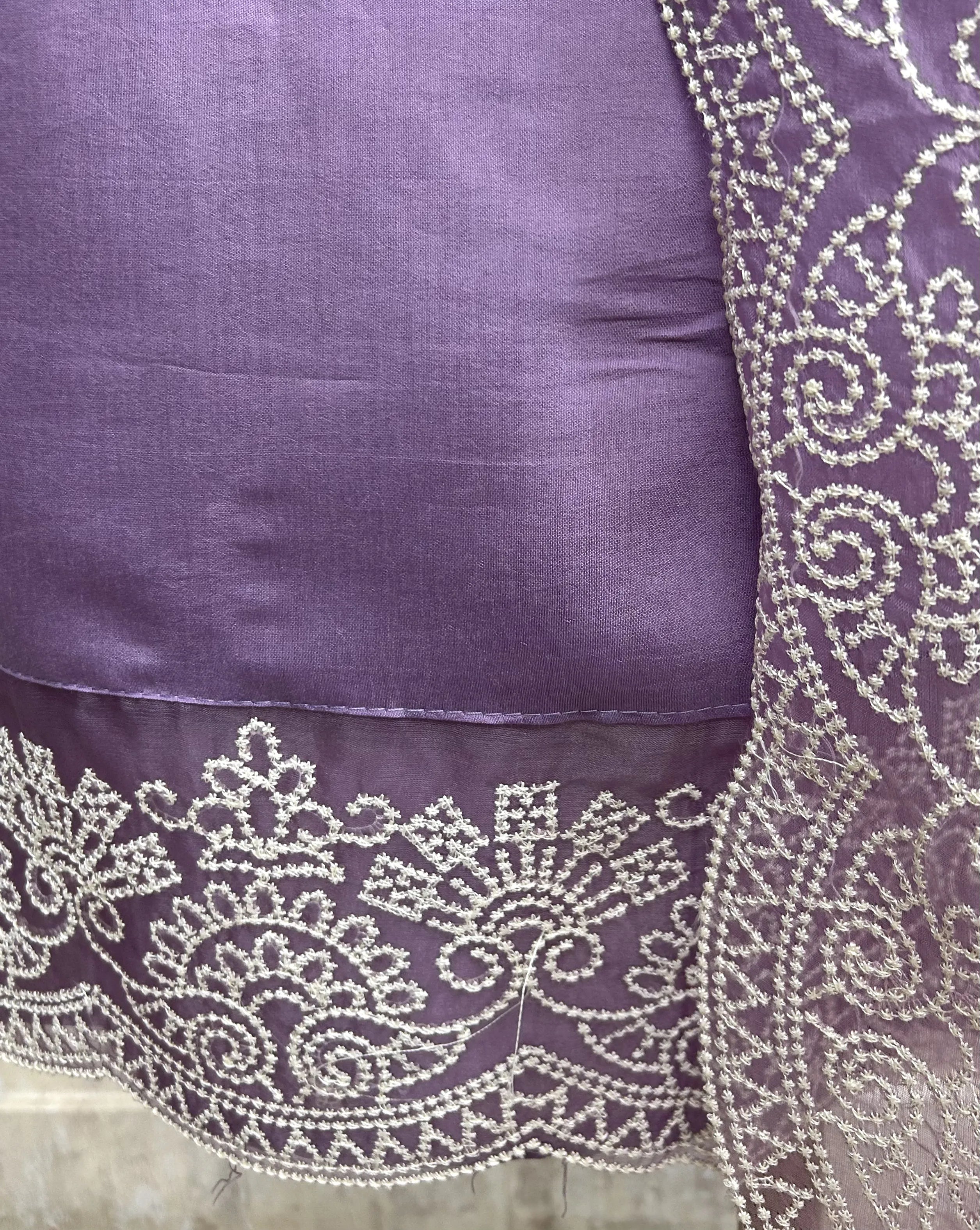 Modal Unstitched Suit Set With Organza Dupatta